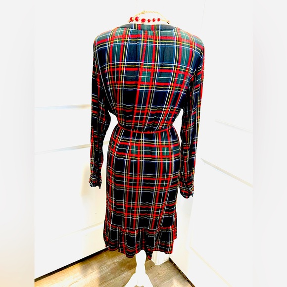 Loft plaid long sleeve dress with free corset belt size 20, like new - Picture 7 of 10
